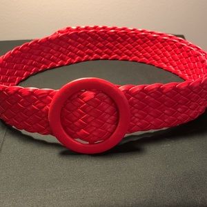 Red Faux Leather Belt